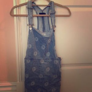 Topshop denim overall dress